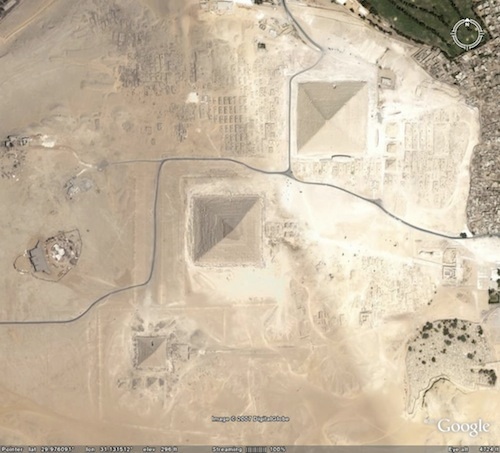 giza plateau from above